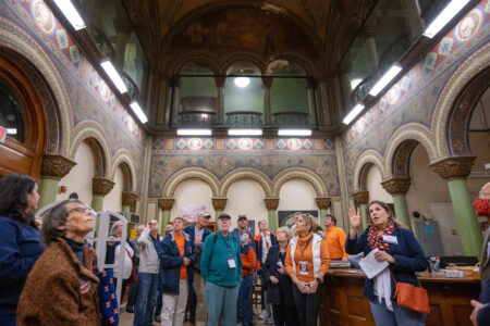 Photo of people touring Altgeld Hall