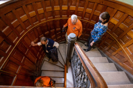 Photo of people touring Altgeld Hall